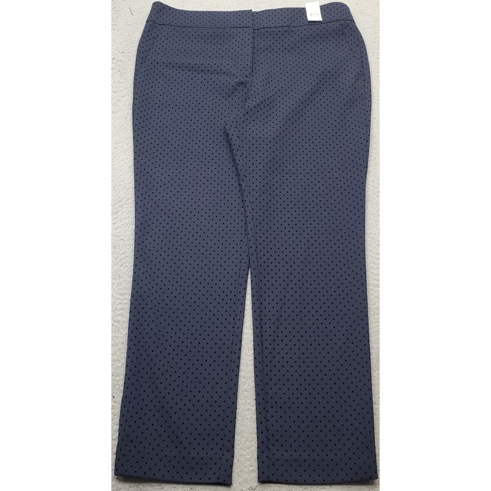 LOFT Marisa Ankle Pants Womens 12 Multi Polka Dot Straight Career Slash Pocket